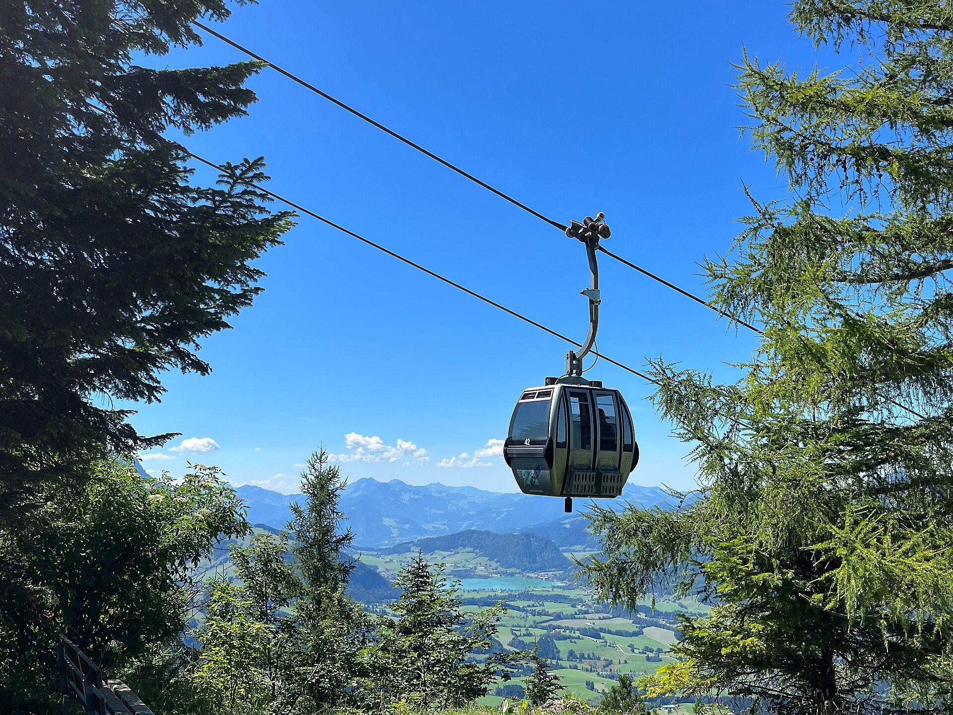 <p>Die Gondelbahn führt von der Talstation auf ca. 1500m&nbsp;</p>